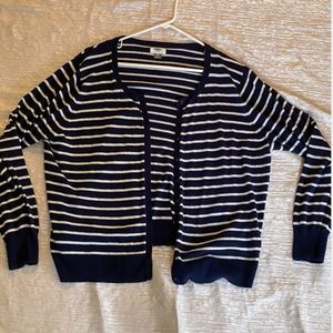 Blue & White Striped Cardigan